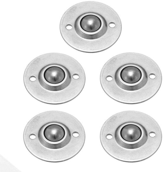 Pacco di 5 Viti di Trasferimento a Disco Pianale 22mm - Carico Massimo 35kg - Direzione Omnidirezionale - Adatto per Cinture di Trasporto - Disco di Trasferimento