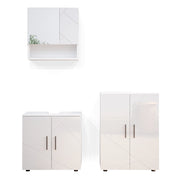 Vicco Set mobili bagno Bianco lucido 3 pezzi, con base 60 cm
