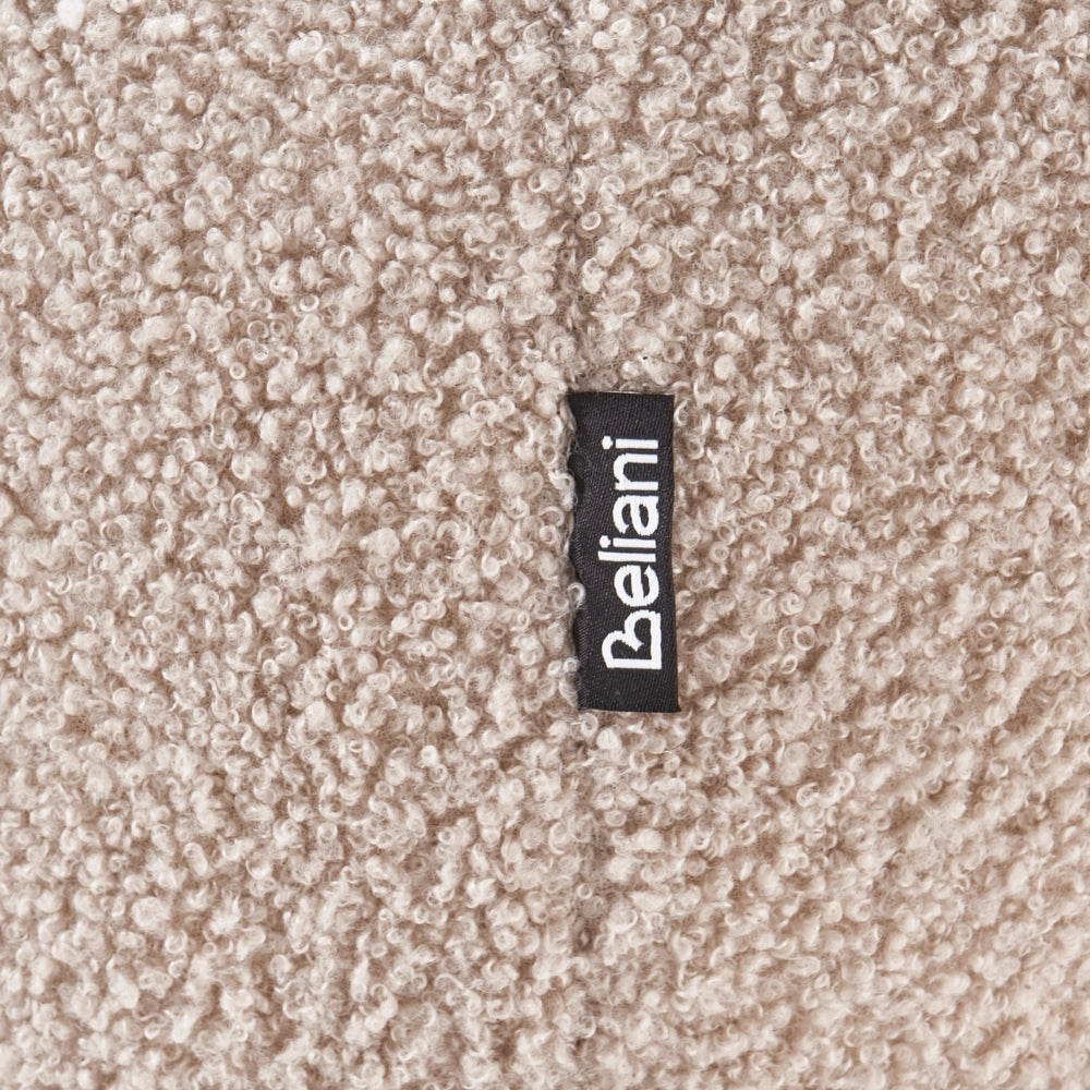 Pouf modulare singolo a profilo ribassato in tessuto bouclé beige