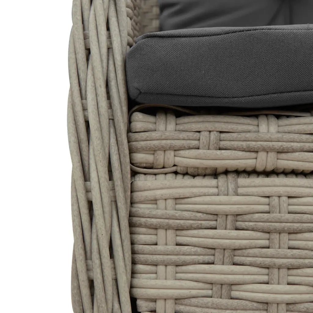 Set Pranzo da Giardino 5pz con Cuscini Grigio Chiaro Polyrattan 3262898