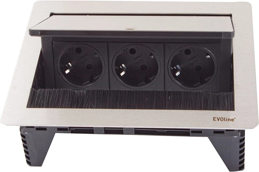 EVOline 159370024900 prolunghe e multiple 3 m 3 presa(e) AC Interno Nero, Grigio
