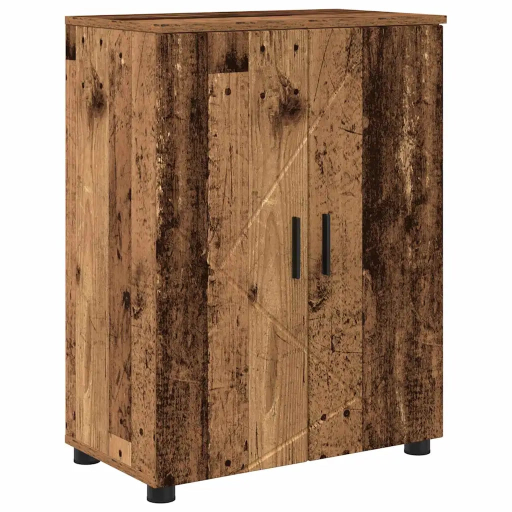 Set di mobili per il bagno con porta 4 pcs Legno vecchio 3393011