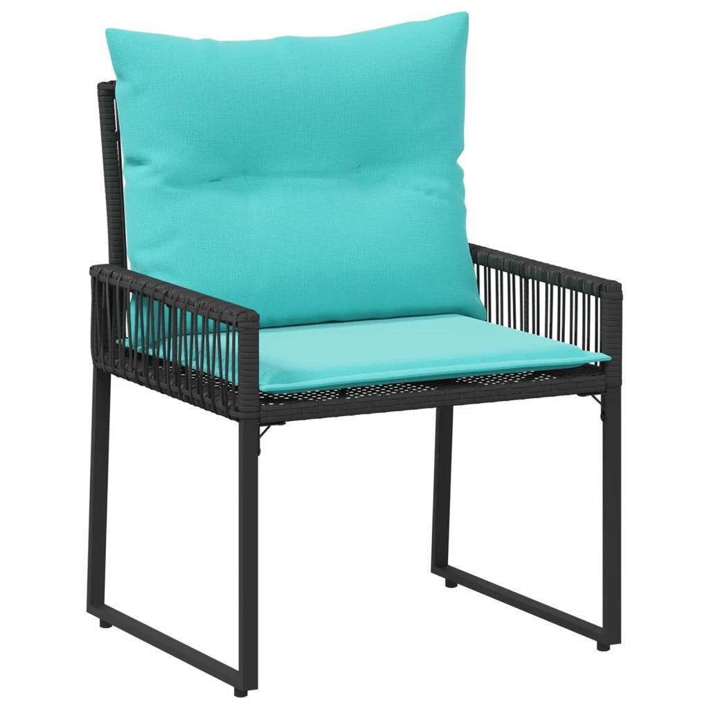 Set di Mobili da Esterno 7 pcs Nero e Turchese polyrattan 42025159
