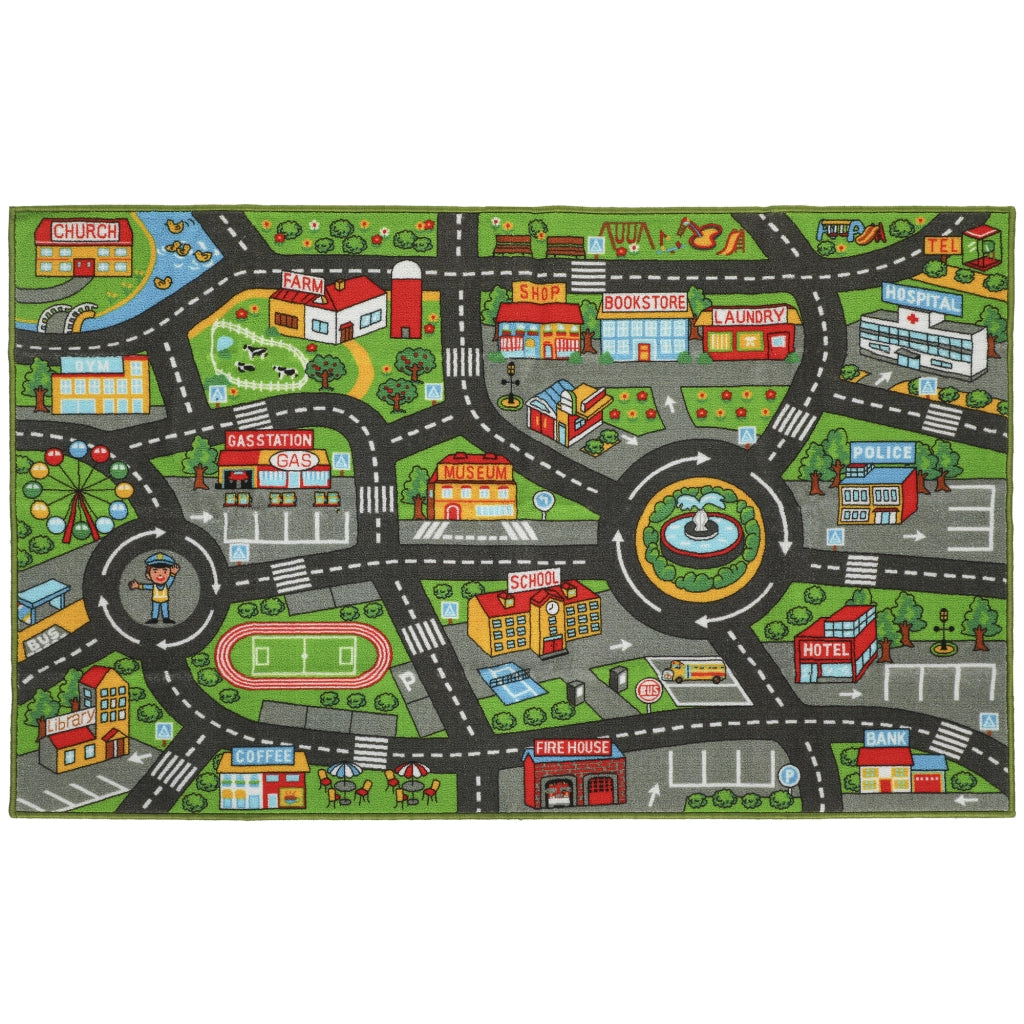 Tappeto Gioco Bambini 160x100cm ¨C Xylo ¨C Antiscivolo Motivo Citt¨¤