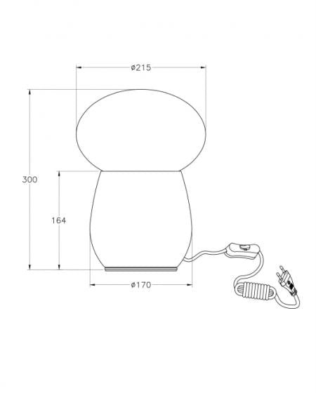 Lampada da tavolo Freddy in vetro soffiato Bianco, attacco E27 40W, interruttore integrato, design elegante e moderno - Freddy Collection
