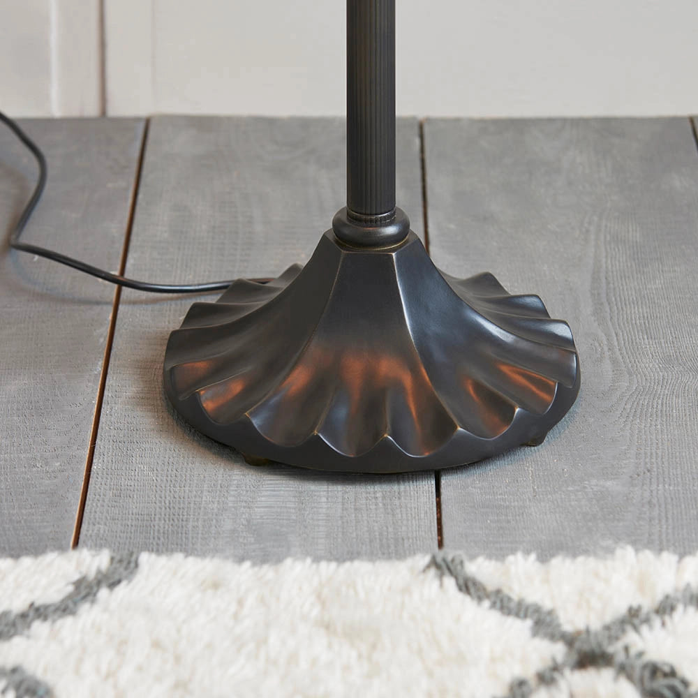 Lampada da terra Tiffany Jamelia, vetro ambra 2xE27