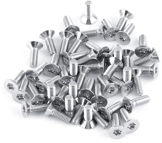 Viti a testa piatta M4 - 50 pezzi - Acciaio inossidabile - Sferica - Sterzo - 7 dimensioni (8-30mm) - Viti per macchina