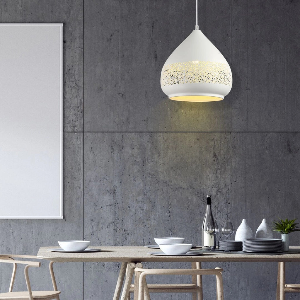 Lampada a sospensione Rabalux Kaia bianca Ø27 E27 1 luce