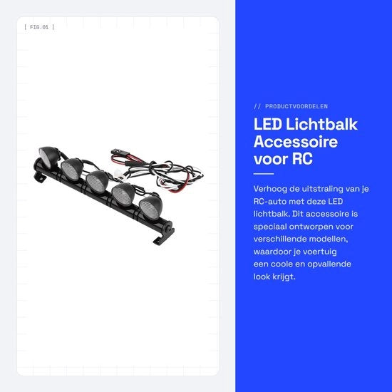 Componente di illuminazione LED per RC modello - 5 luce - Materiale metallico - Modello D90 - 110 - Resistente e duraturo