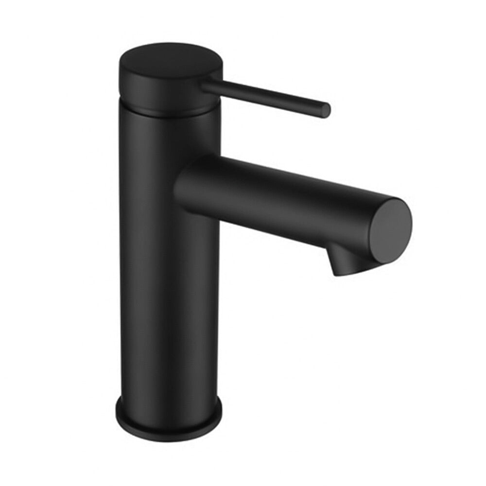 Miscelatore lavabo in ottone nero opaco con leva monocomando slim Alba