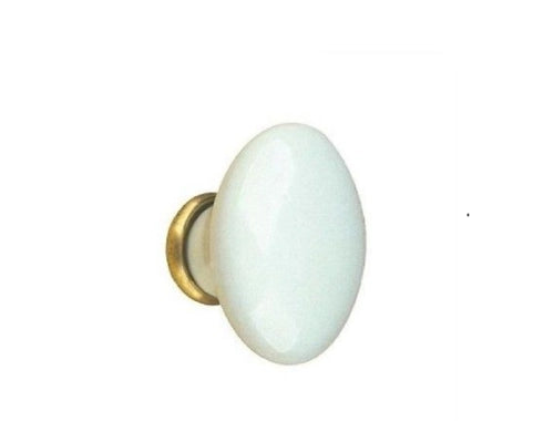 POMOLO PER MOBILI IN CERAMICA 'P04' Ø 31 mm - Bianco decoro 209 - METAL GROUP