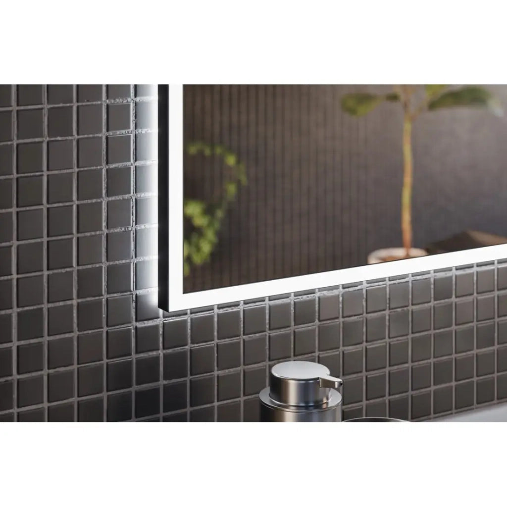 Specchio da bagno rettangolare grafite 123x68 cm design