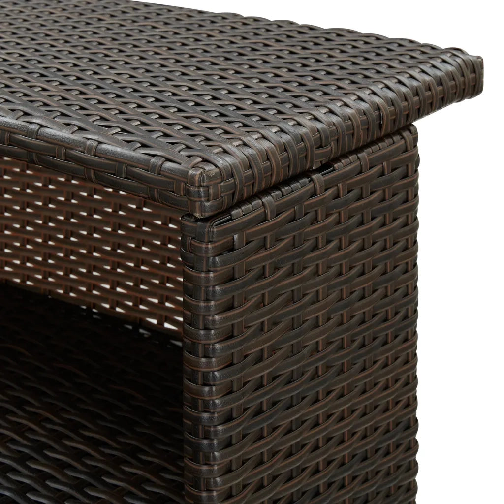Set Bar da Giardino 5 pz con Cuscini in Polyrattan Marrone 3261485
