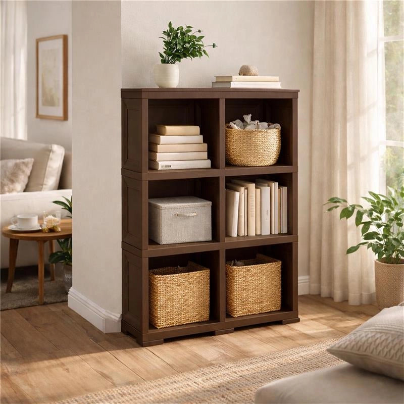 SCAFFALE 3 MODULI WENGÉ 79X42,5X125 CM – LIBRERIA VERTICALE SALVASPAZIO PER ZONA LIVING E STUDIO