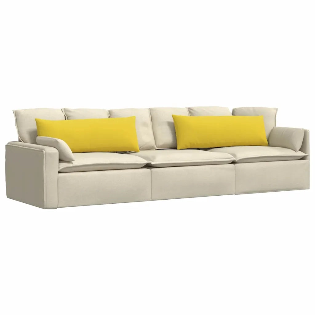 Cuscini da Divano 2 pcs Giallo Chiaro 120 x 40 cm Tessuto 42013791