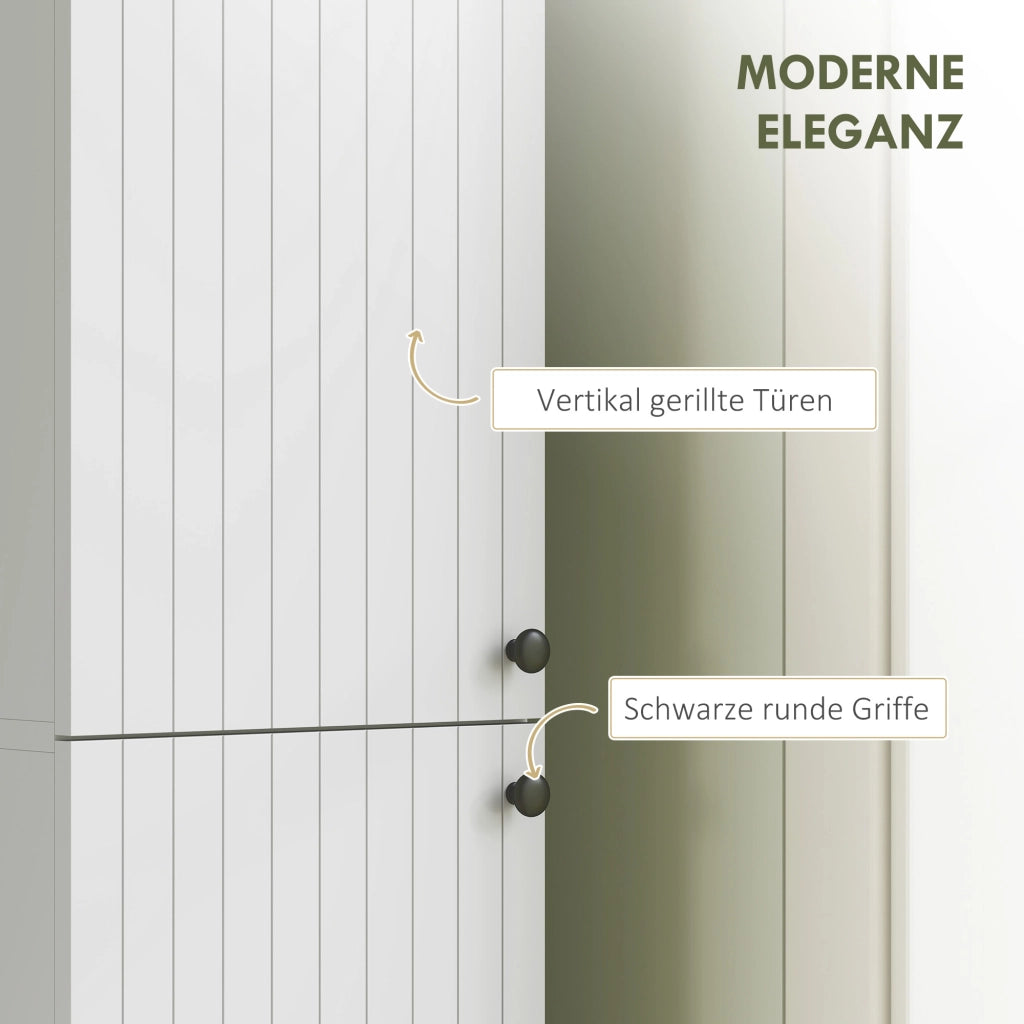 Armadietto da Bagno ¨C Zephmum ¨C Bianco 6 Ripiani MDF