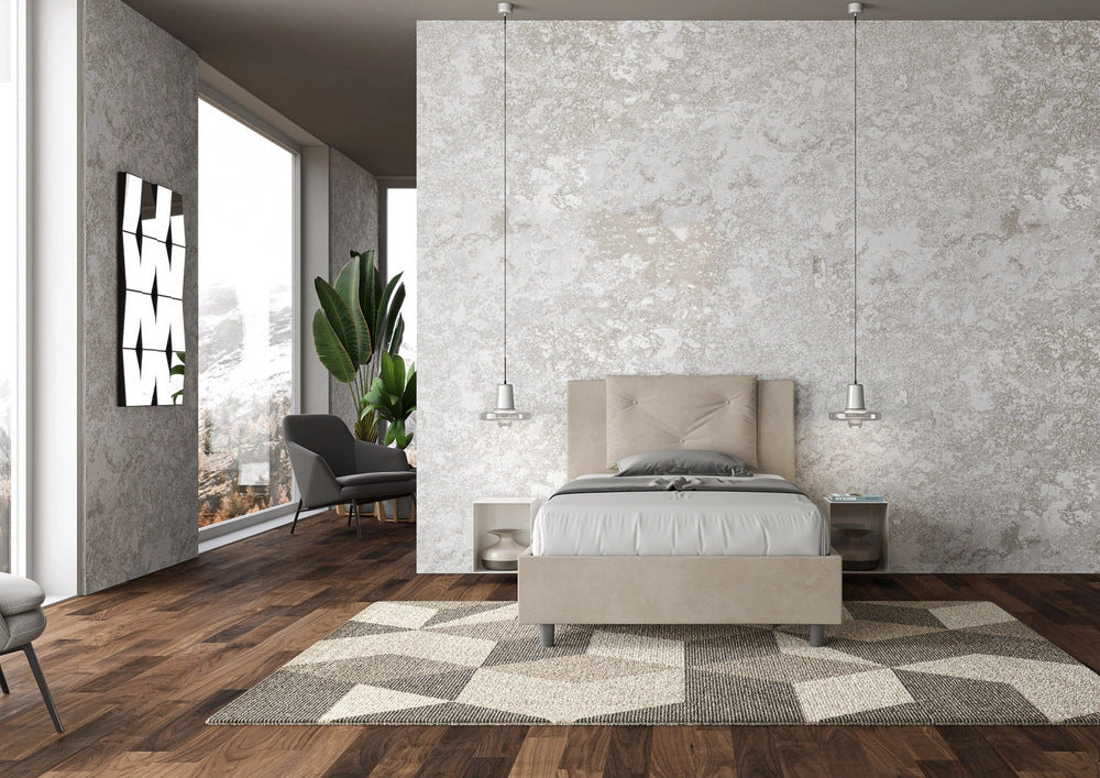Letto 1 Piazza e Mezzo 120x200 cm Senza Rete Appia Sabbia