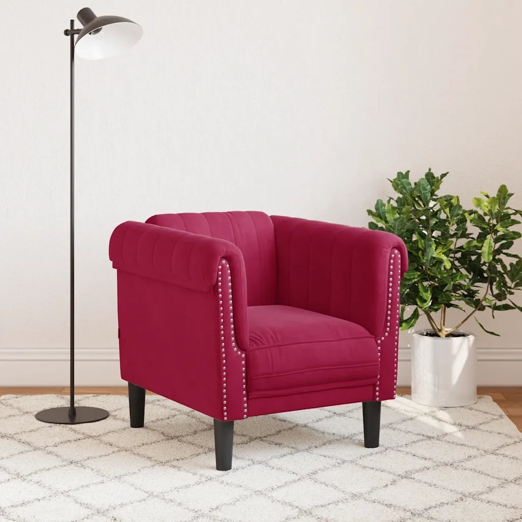 Poltrona Rosso Vino in Velluto 372569