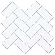 Piastrella a Spina di Pesce 20 pcs Bianco e Grigio 30 x 30 cm 42046181