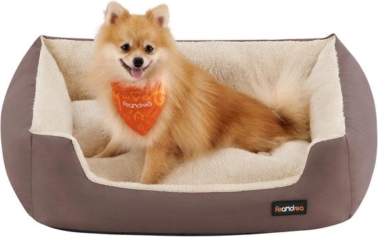 Cuscino per Cani Rotondo con Supporto - 70 x 55 x 21 cm - Marrone