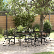 Set da Pranzo per Giardino 7 pcs Nero