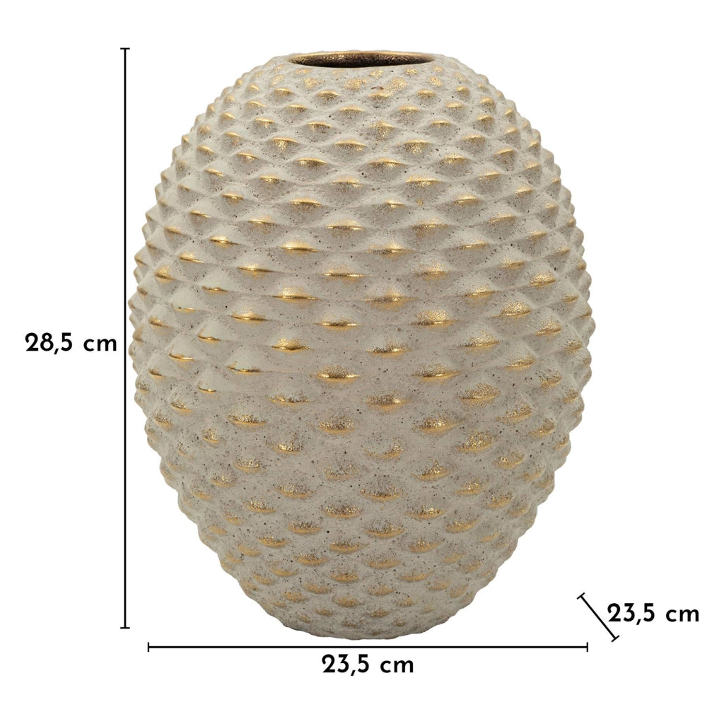 Faso, Vaso Finitura Geometrica a Rilievo, Beige