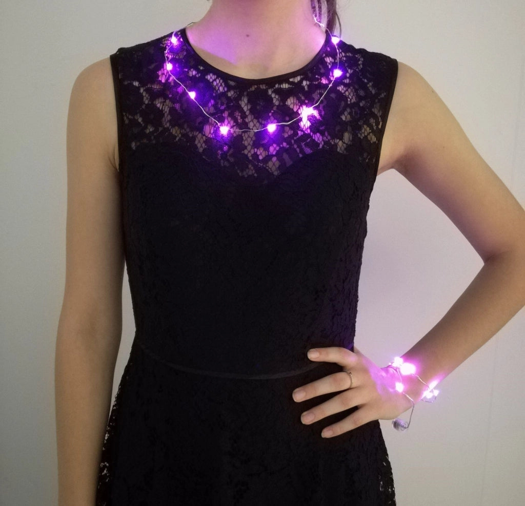 Collana MicroLED rosa 20cm, luce fissa