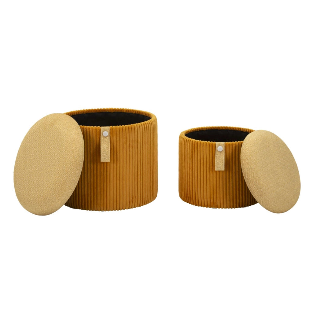 Pouf VKH718, Giallo, MDF, 38x38x38 cm