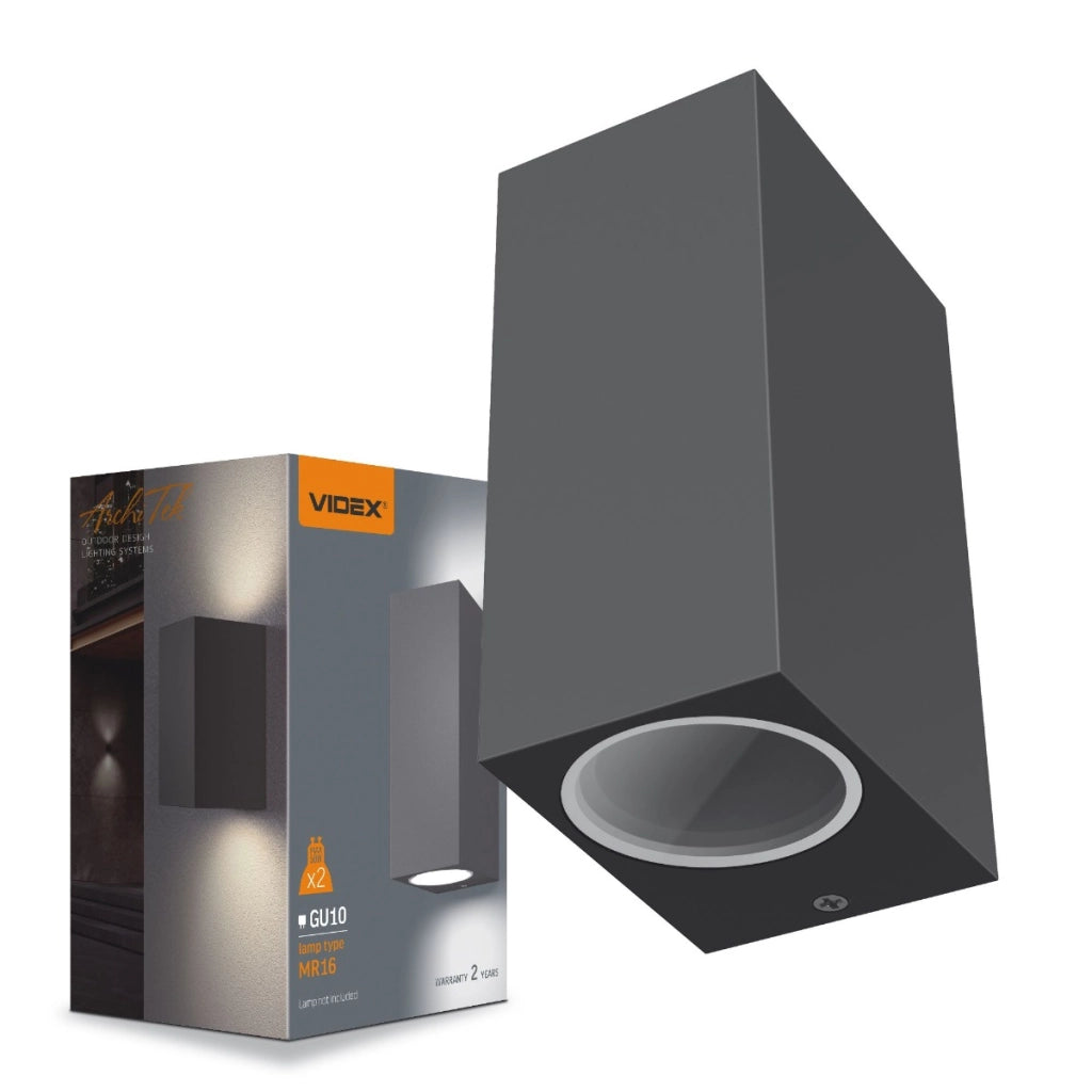 Applique esterna su/giù 2xGU10 alluminio IP54 Aron Videx
