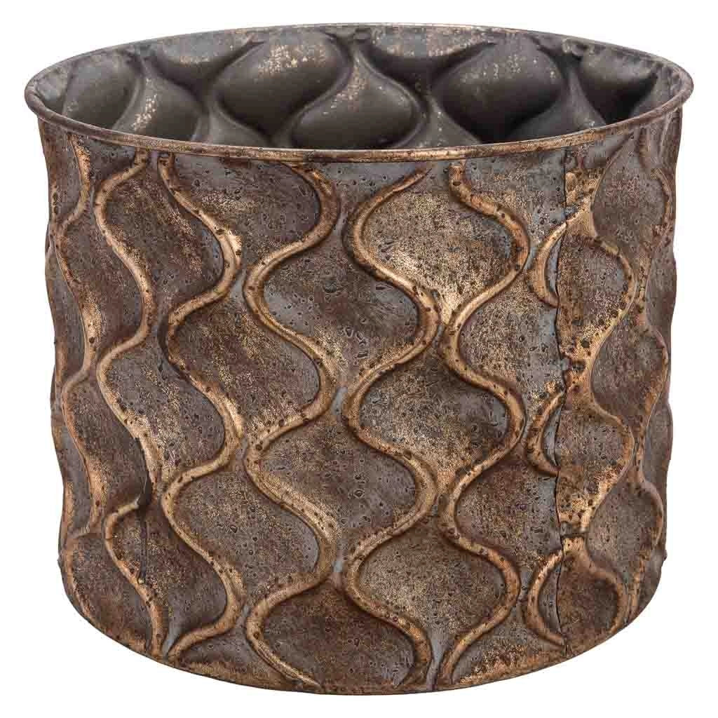 Vaso in metallo dorato 29x29x71h cm