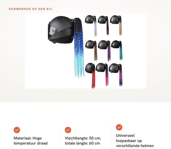 Accessorio per Casco Decorativo a Trecce Universale per Ciclo/Motociclo - Materiale di Alta Qualità