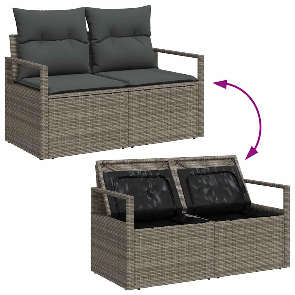 Set Divano da Giardino con cuscino 6 pcs Grigio polyrattan 3354928