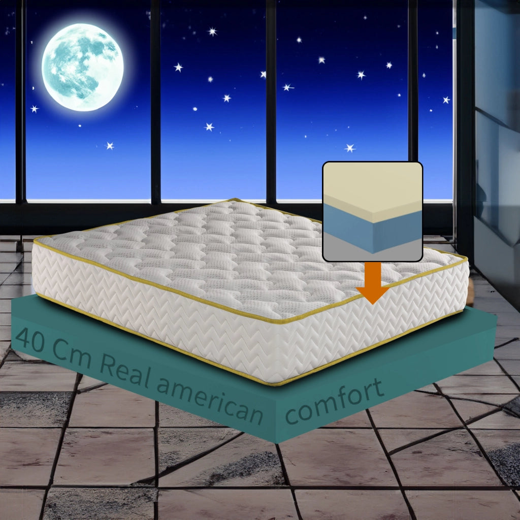 Materasso memory foam singolo 100X190 Cm, Materasso Americano contro il mal di schiena ALTO 40 Cm | Materasso memory che NON SI SCALDA con imbottitura anallergica - MOD. CALIFORNIA40