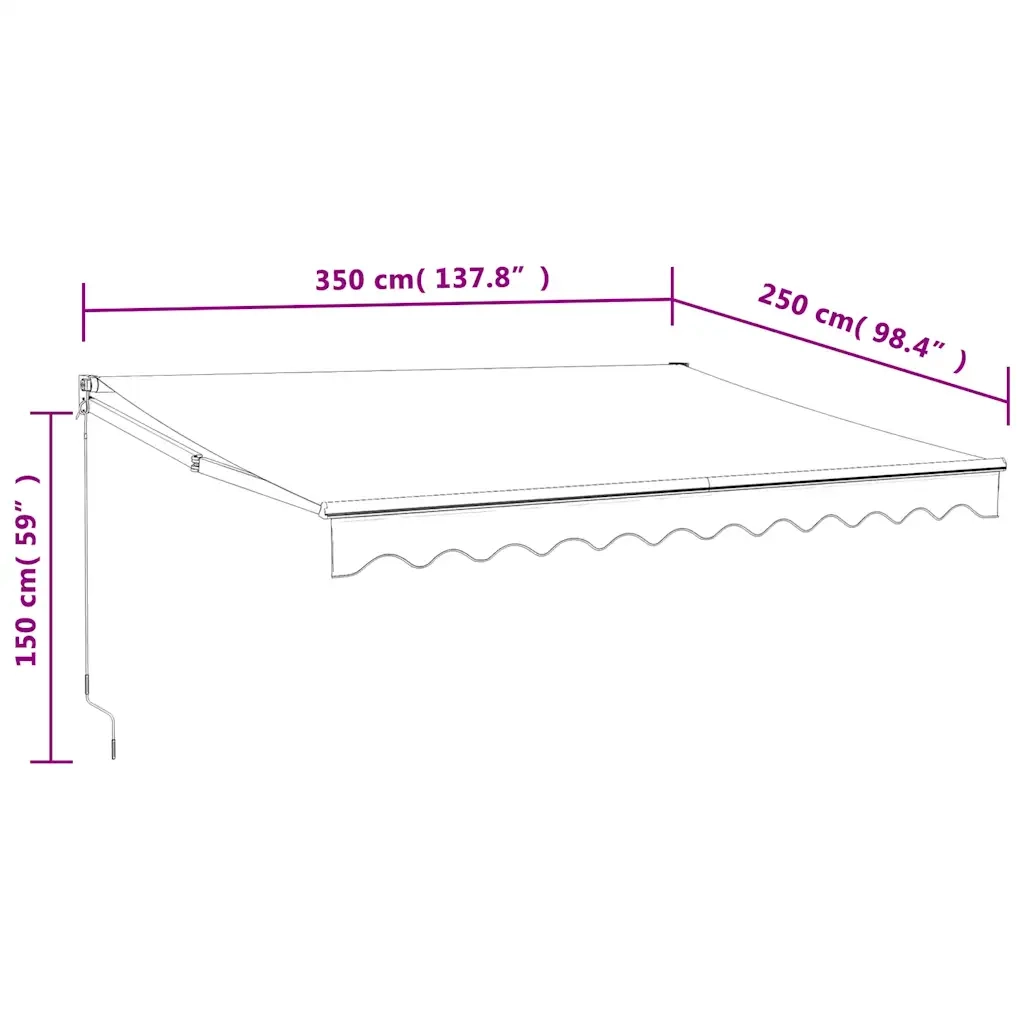 Tenda Sole Automatica Retrattile Blu e Bianca 3,5x2,5 m 3154472