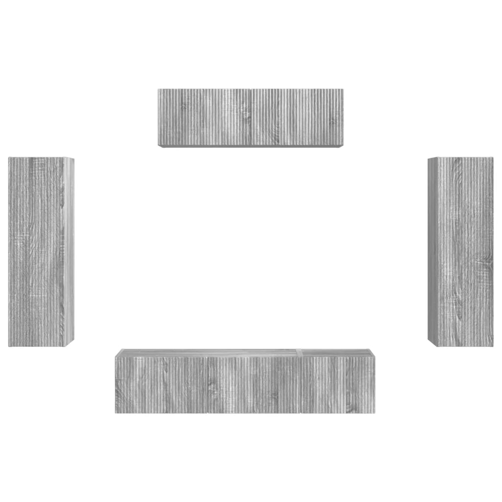 Mobile TV-Credenza per TV 5 pcs Grigio Sonoma