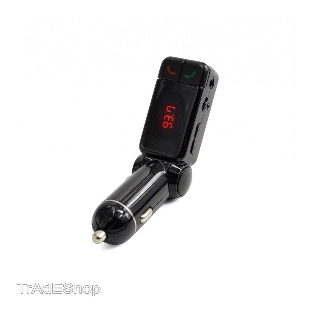 Trade Shop - Trasmettitore Bluetooth Vivavoce Con Display Fm Lettore Mp3 Usb Modulatore Auto -