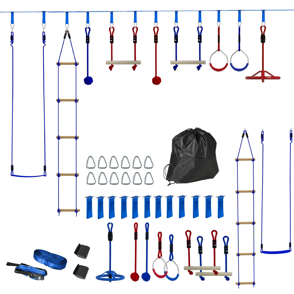 Set da gioco ninja per bambini con slackline e sacco ¨C Minimal ¨C blu