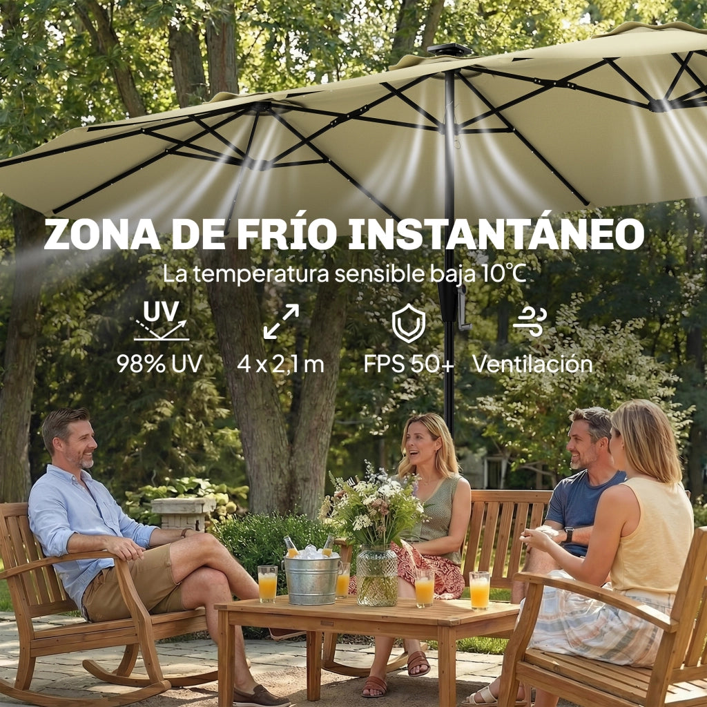 Ombrellone da Giardino ¨C zephmum ¨C Beige 4x2 m
