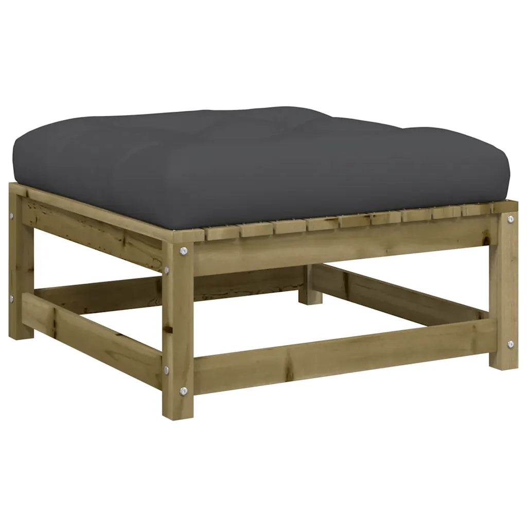 Divano da Giardino Senza Braccioli con Cuscini e Poggiapiedi-Sofa da Giardino-Divano da esterno 488751