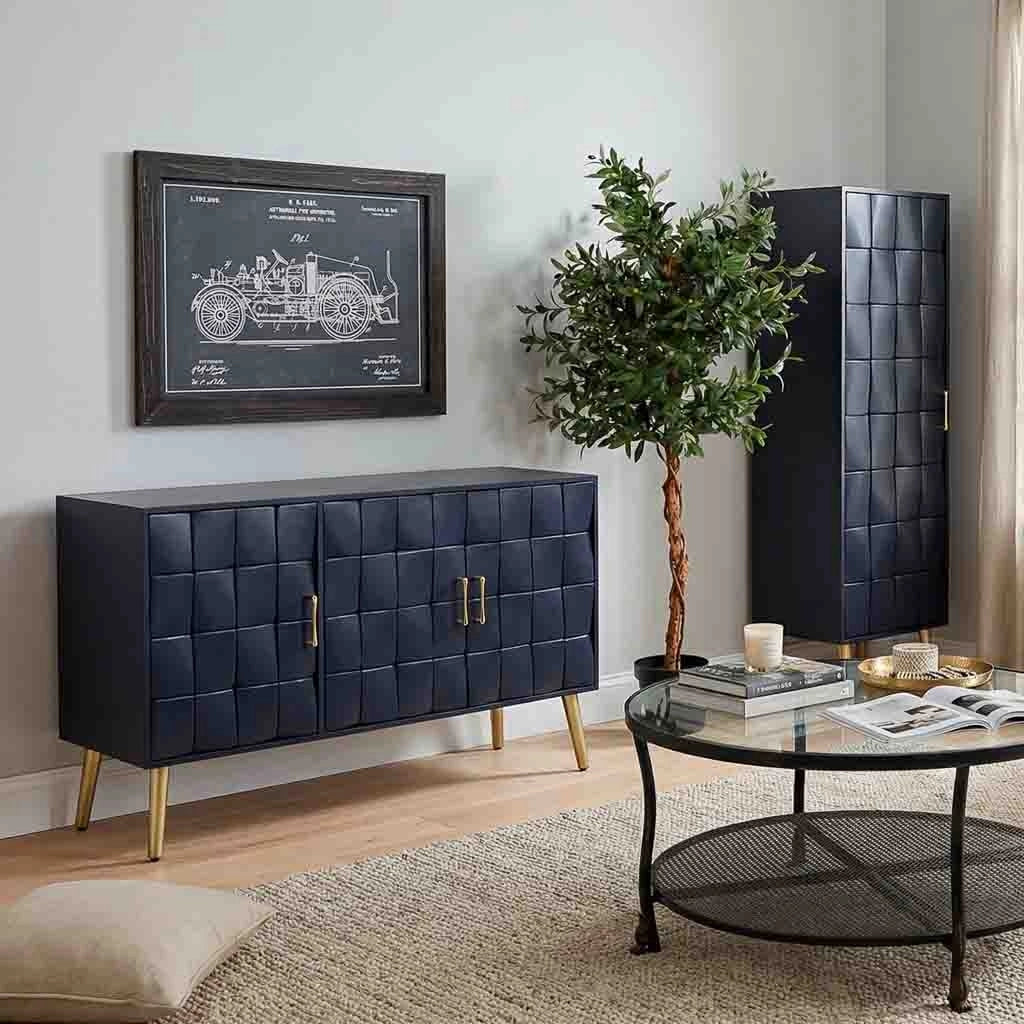 Credenza in legno nero 120x41.5x71h cm