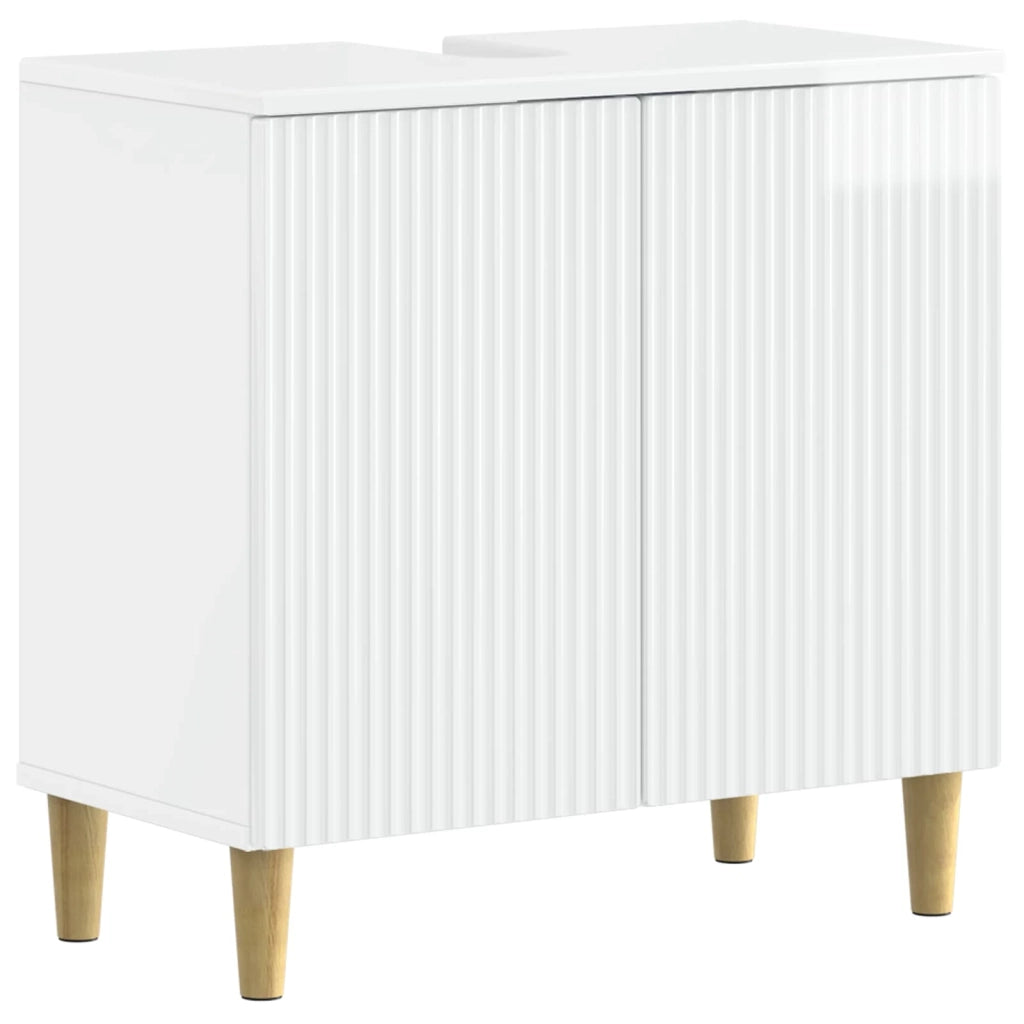 Set di Armadi da Bagno da 2 Pezzi ARNHEM Bianco Lucido 3418012