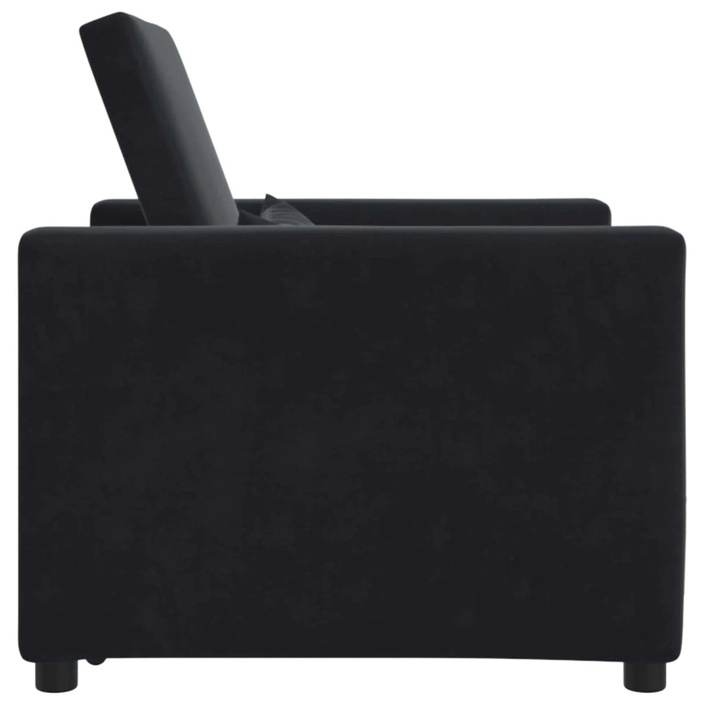 Divano letto estraibile singolo con ruote Nero Velluto 42002703