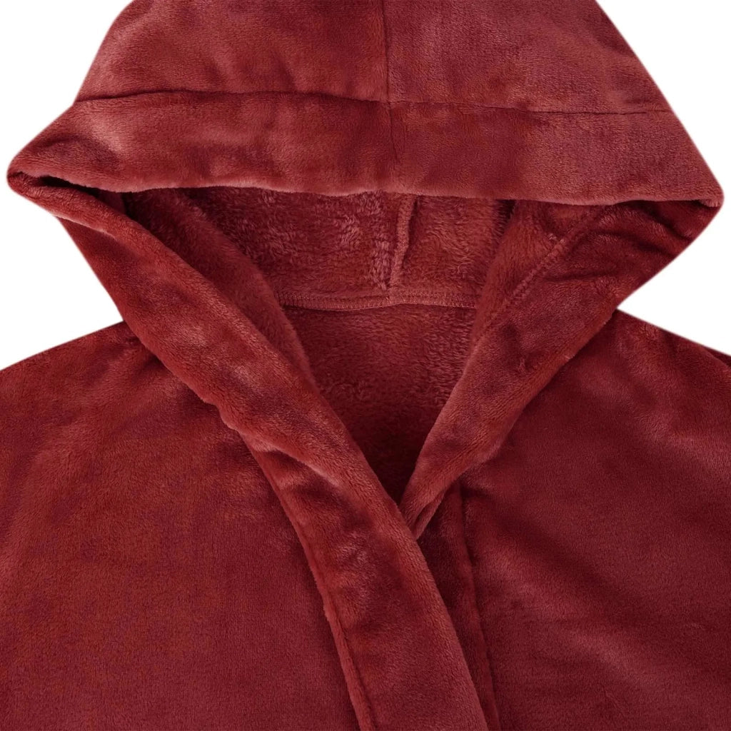 Accappatoio con Cappuccio Rosso Bordeaux l Flanella 42017257