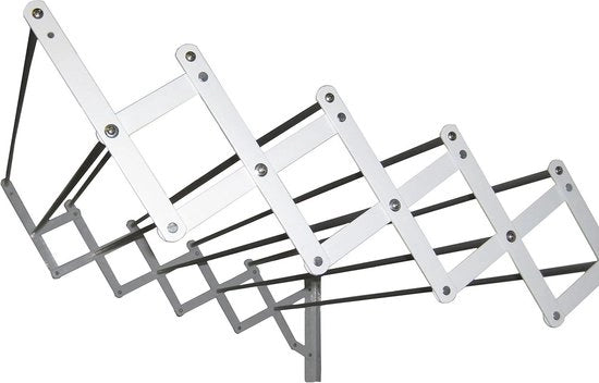 Asciugamani a muro estendibile con 10 linee di asciugatura in alluminio 140 cm in acciaio 140 x 78 x 26,5 cm