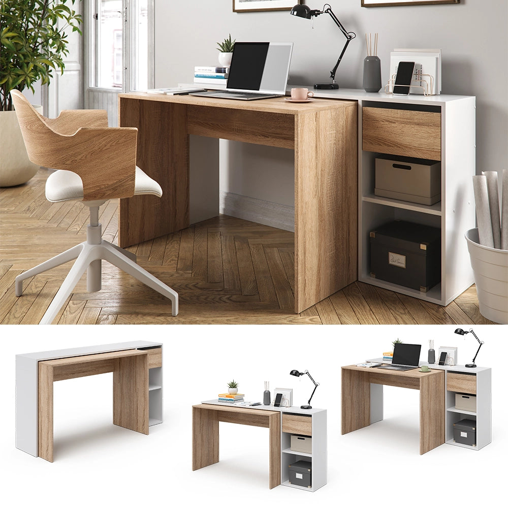 Vicco Scrivania Bianco/Sonoma 145 x 46.4 cm