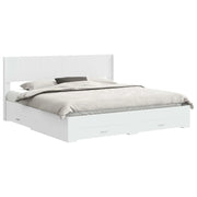 Letto da camera | Struttura del letto con stoccaggio e testata Bianco