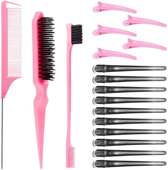 Set di Spille per Capelli 8 pezzi - Spille per Capelli Rosa - Spille per Capelli Nere - Attrezzi per Capelli - Accessori per Capelli per Bambini - Materiale in Plastica
