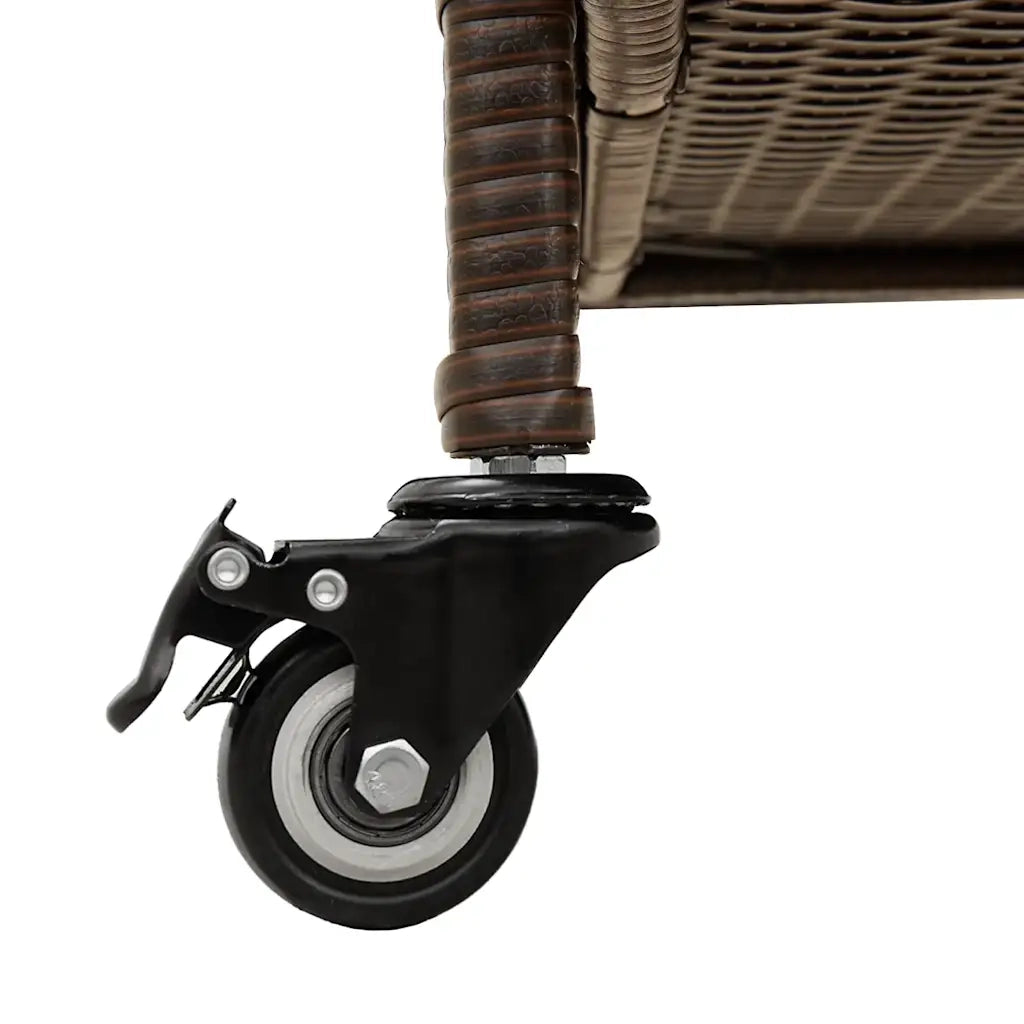 Contenitore da Giardino con Ruote Marrone Polyrattan 4103827