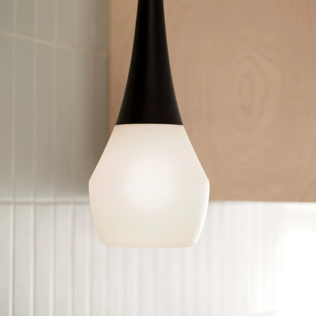 Lampada a sospensione Deela Kichler nera E27 vetro