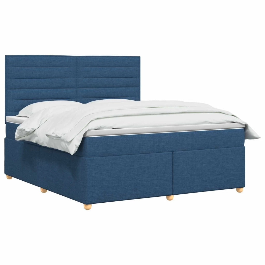Letto box spring con materasso Blu 180 x 200 cm Tessuto 3455405